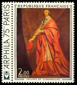 Le timbre revu avec le tableau de Philippe de Champaigne