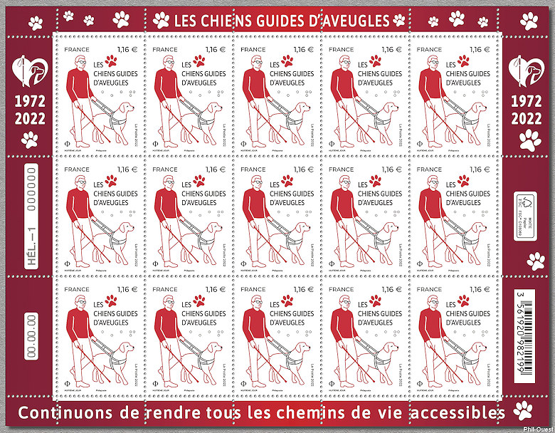 Image du timbre Les chiens guides d'aveugles - Feuille de 15 timbres
-
Continuons de rendre tous les chemins de vie accessibles