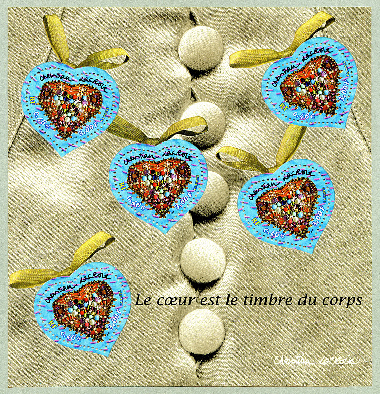 Image du timbre «Le coeur est le timbre  du corps» - Christian Lacroix