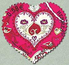 Image du timbre Le troisième coeur Hermès à 0,58 €-issu du bloc-feuillet