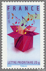 Image du timbre Boîte à  notes de musique