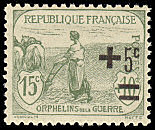 Image du timbre Femme labourant 15c+ 5c surchargé sur  10c
