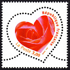 Image du timbre Cœur avec une rose