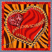 Le cœur de Jean-Louis Scherrer sur fond tigré