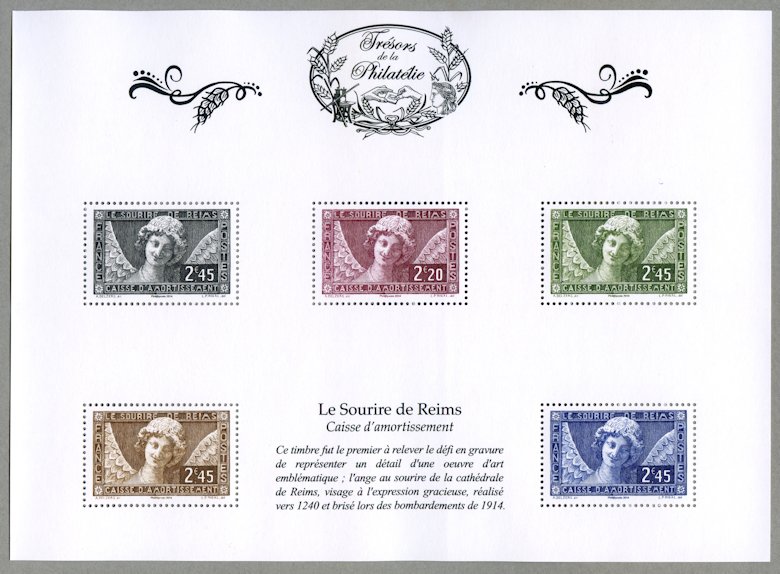 Image du timbre Feuille 1 - Le sourire de Reims - Caisse d'Amortissement
