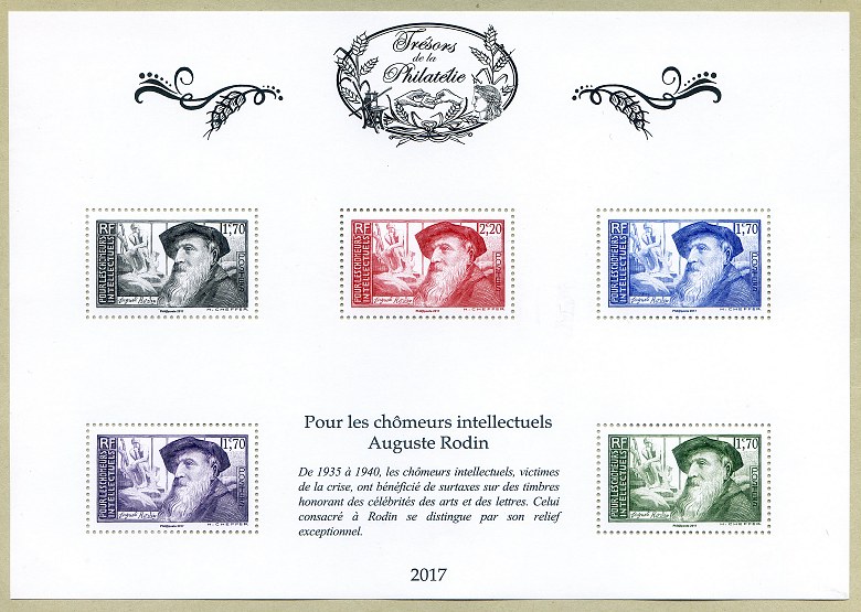Image du timbre Feuille 9 - Pour les chômeurs intellectuels - Auguste Rodin