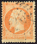 Napoléon III 40 c orange dentelé