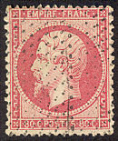 Image du timbre Napoléon III 80 c rose dentelé