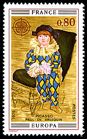 Image du timbre EUROPA C.E.P.T.Picasso «Paul en Arlequin»
