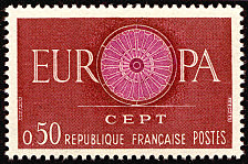 Image du timbre EUROPA C.E.P.T. 0,50F rouge