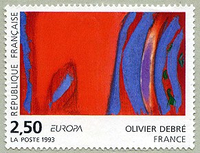 Olivier Debré «Rouge rythme bleu»