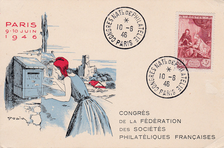 Carte postale  de la- Fédération des Sociétés Philatéliques Françaises