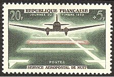 Journée du timbre 1959<BR>20ème anniversaire du service aéropostal de nuit