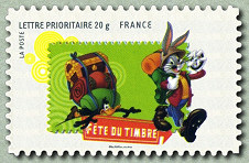 Bugs Bunny et Daffy Duck font de la randonnée
   
Timbre autoadhésif  issu du carnet