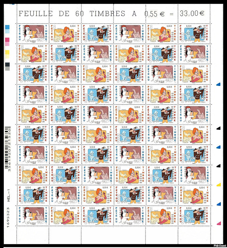 Droopy et ses amis - Feuille de 60 timbres