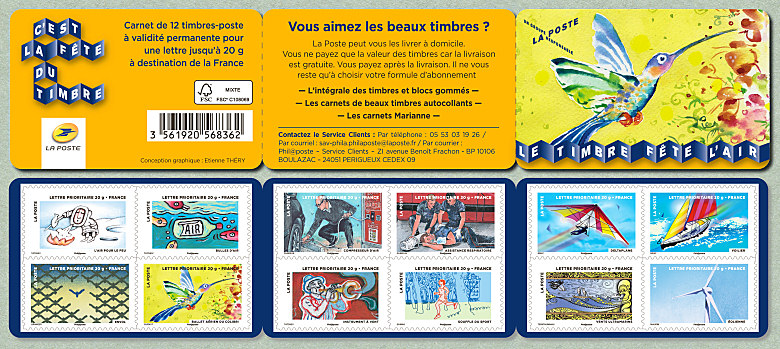 Bande-carnet de 12 timbres autoadhésifs
