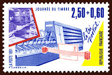 Image du timbre  Le tri postal-Le timbre vendu à l´unité ou en en feuilles