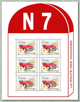 Image du timbre Peugeot 204 - Mini-feuille N7 - 6 lettres prioritaires