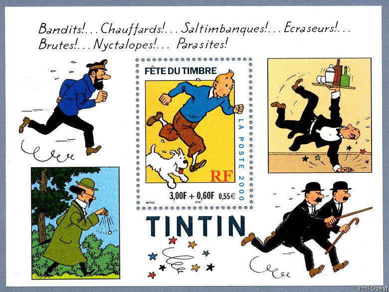 Fête du timbre 2000<BR>Bloc Tintin