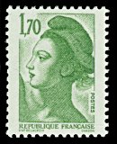 Image du timbre République, type Liberté - 1F70 vert