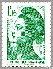 Image du timbre Liberté à 1€16 pour lettre verte