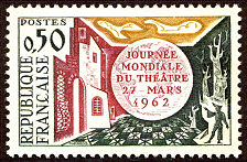 Image du timbre Journée mondiale du théâtre 27 mars 1962