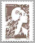 Image du timbre Timbre gommé bistre à 0,05 €