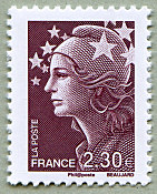 Image du timbre 2,30 euro brun-rouge