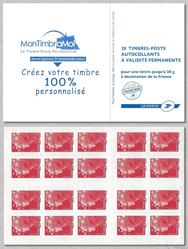 Carnet pour DAB de 20 timbres autoadhésifs -  Créez votre timbre 100% personnalisé