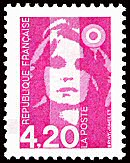 Image du timbre Marianne de Briat 4F20 rose