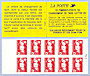 La carnet de 10 timbres de la Marianne de Briat non dentelés rouge, sans valeur faciale - Lettre D
