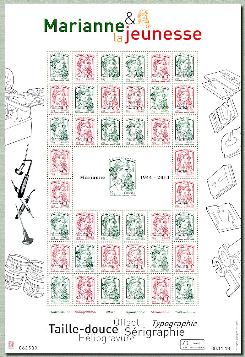 Image du timbre Bloc-feuillet «Marianne & la jeunesse»  avec surcharges