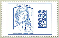 Image du timbre Marianne de Ciappa et Kawena Datamatrix Europe