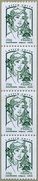Marianne de Ciappa et Kawena<br />Bande de 4 timbres pour roulette
