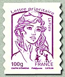 Image du timbre Marianne de Ciappa et Kawena-Lettre prioritaire jusqu'à 100g -Timbre autoadhésif
