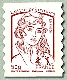 Image du timbre Marianne de Ciappa et Kawena-Lettre prioritaire jusqu'à 50g
-Timbre autoadhésif
