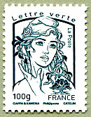 Image du timbre Marianne de Ciappa et Kawena-Lettre verte jusqu'à 100g