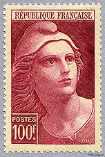 Image du timbre Grande Marianne de Gandon 100 F carmin