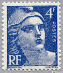 Image du timbre Marianne de Gandon 4 F outremer
