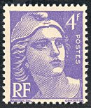 Image du timbre Marianne de Gandon 4 F violet clair