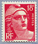 Image du timbre Marianne de Gandon 18 F rose carminé
