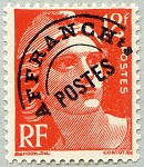 Image du timbre Marianne de Gandon 12 F orange préoblitéré