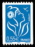 La Marianne de Lamouche bleu 0,55 € pour roulette