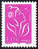 Image du timbre La Marianne de Lamouche fuchsia 1,11 € 