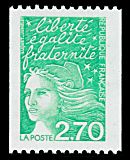 Image du timbre Marianne de Luquet 2 F 70 vert pour roulette