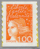 Image du timbre Marianne de Luquet 1 F orange autoadhésif