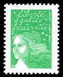 Image du timbre Marianne de Luquet vertTimbre pour écopli à valeur permanente
