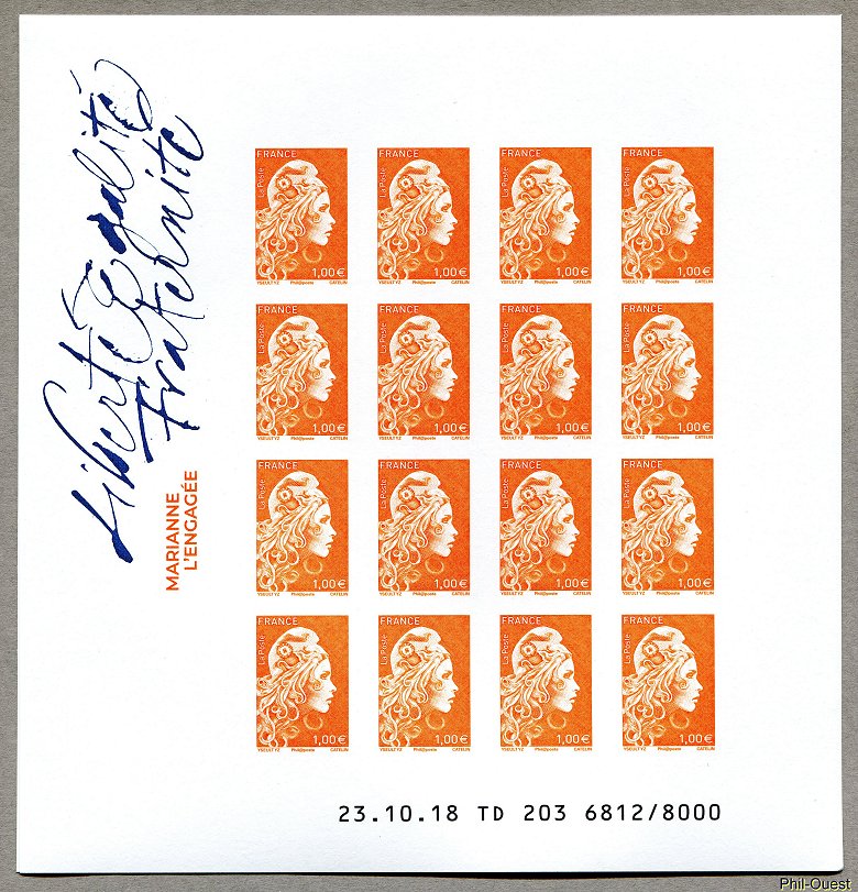 Image du timbre Marianne à 1 €