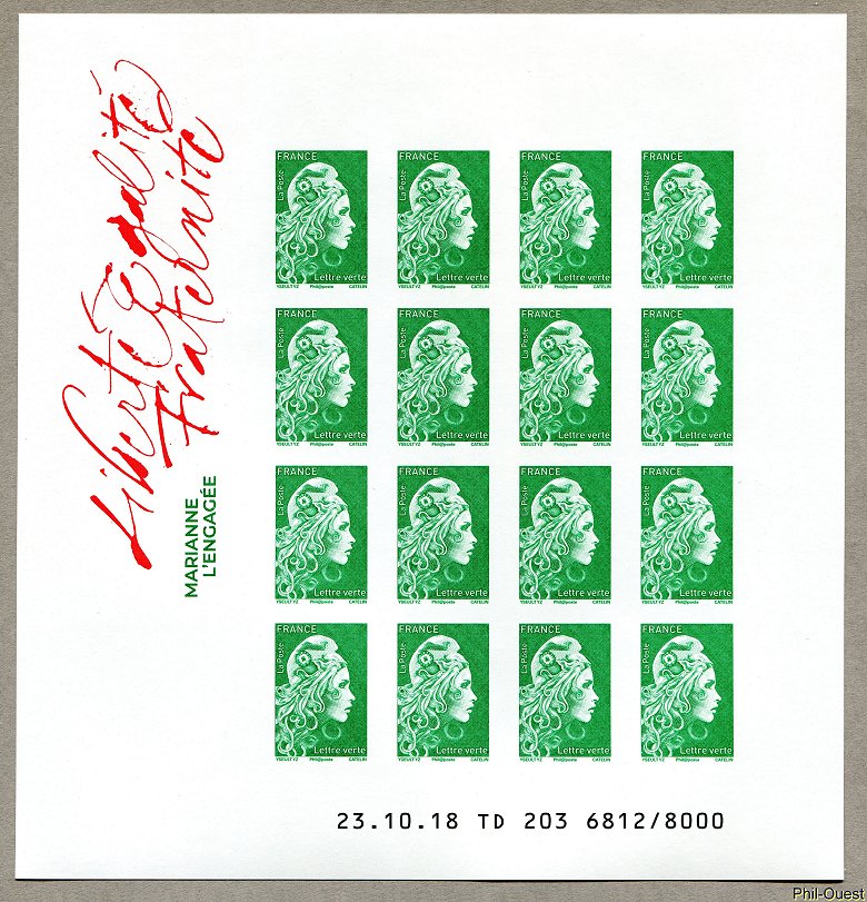 Image du timbre Marianne pour lettres vertes