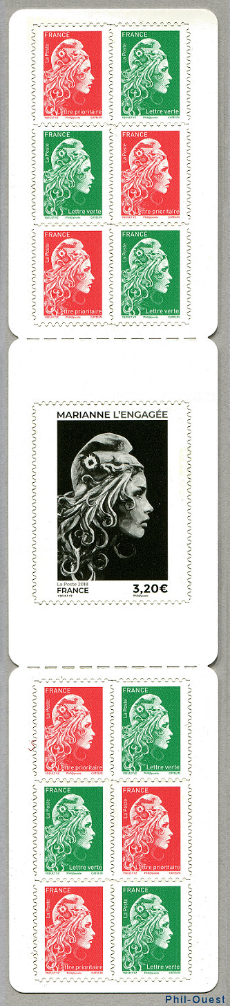 Carnet Marianne 13 timbres autoadhésifs